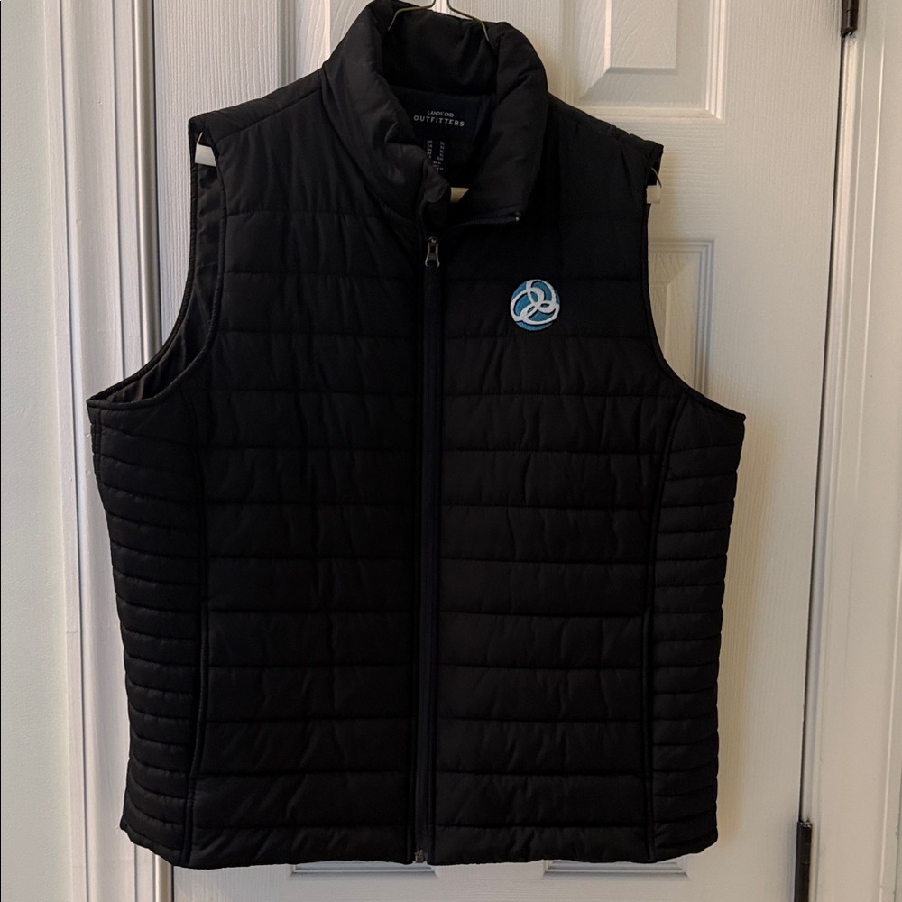 Lands' End Black Quilted vest Outerwear
